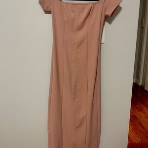 ZARA Women’s off the shoulder dress - midi - light pink - size small
